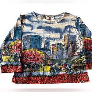 Take Two Scenic Cityscape Beaded Top Central Park Horse Carriage Medium